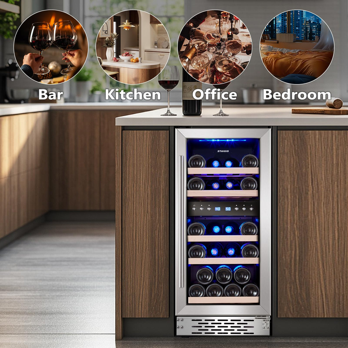 24inch Beverage Refrigerator,180 Cans Beverage Fridge Under Counter