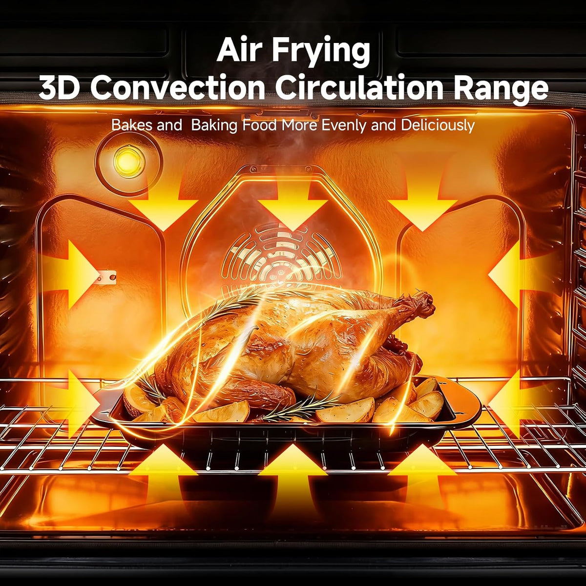 AAOBOSI 36 Inch 6 Cu.Ft Front Control Electric Range Oven with 5 Cooktop Elements,9 Cooking Power Level 9300W, Smrt Control Air Fryer Convection Self Clean Freestanding Oven,240V(No Powercord)