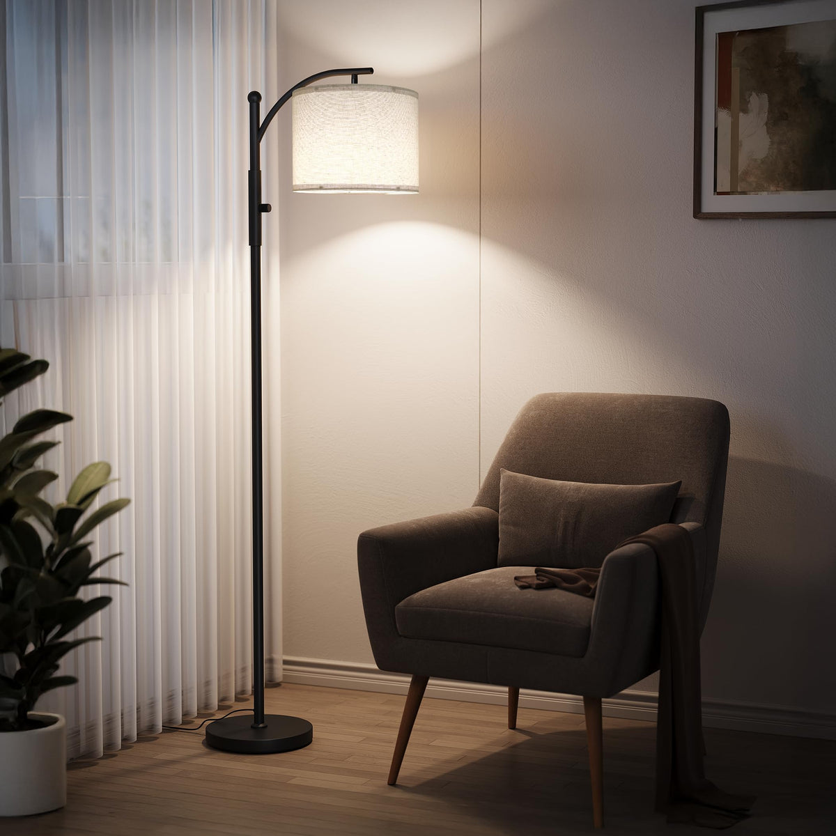 SUNMORY Arc Floor Lamp, Modern Floor Lamp with 3 Color Temperatures Bulb