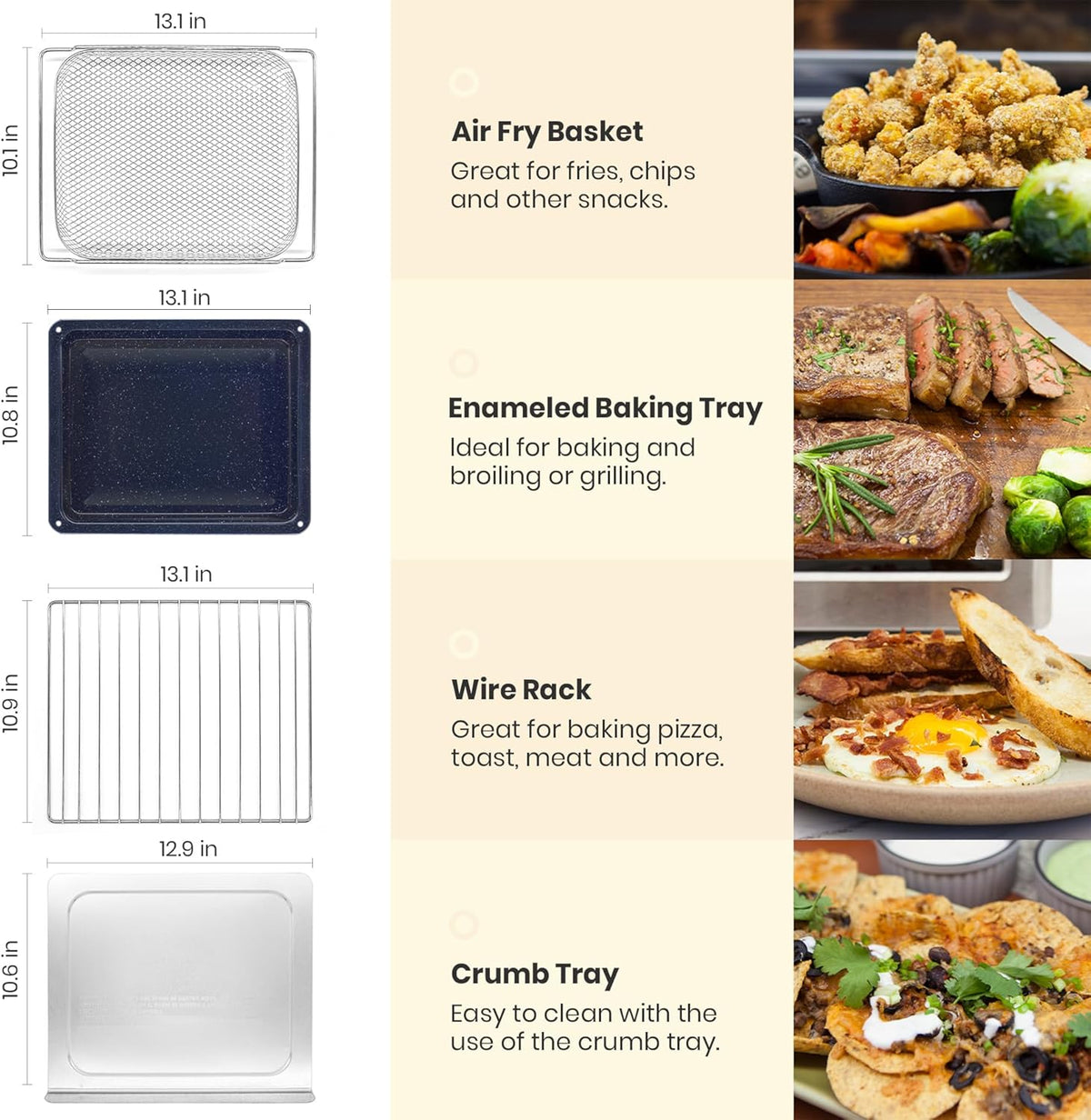 VAL CUCINA 26.3 QT Infrared Air Fryer Toaster Oven Combo, 10-in-1