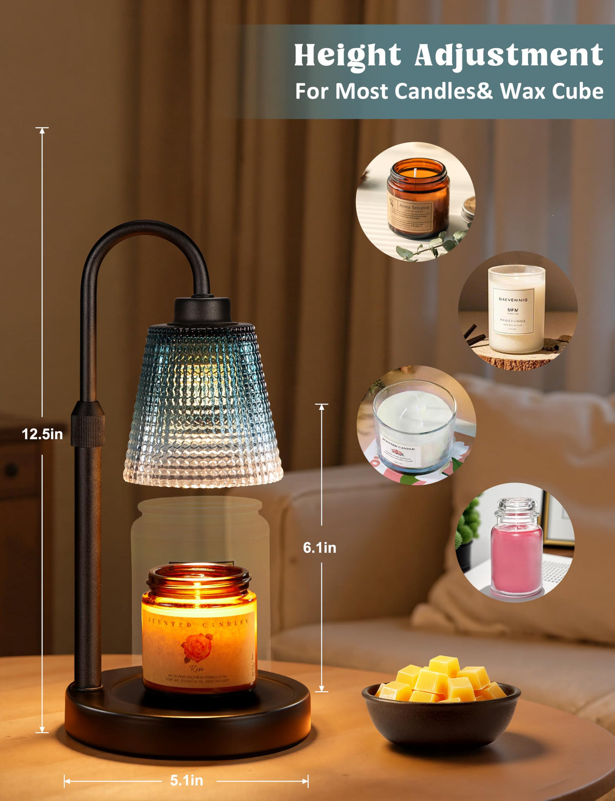 Innqoo Candle Warmer Lamp with Timer Home Decor Birthday Gifts for Women