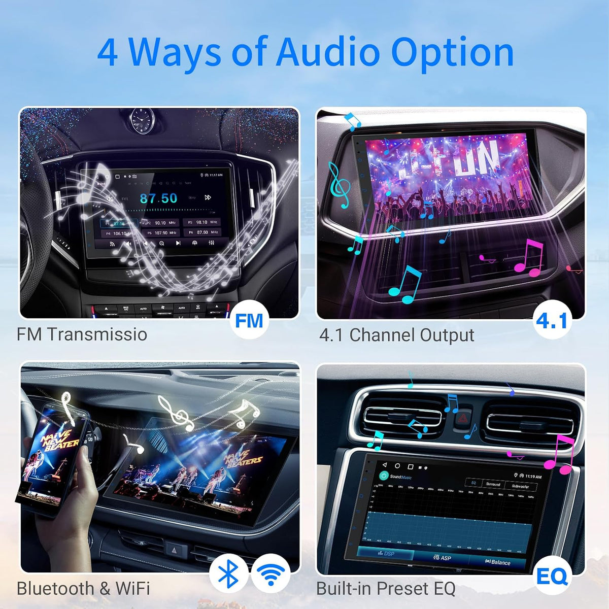 Haudio 7 Inch Double Din Car Stereo with Wireless Apple CarPlay & Android Auto, 2+32G Android 13 Car Radio, Bluetooth, GPS Navigation, FM AM RDS, IPS Touchscreen, Backup Camera Ready