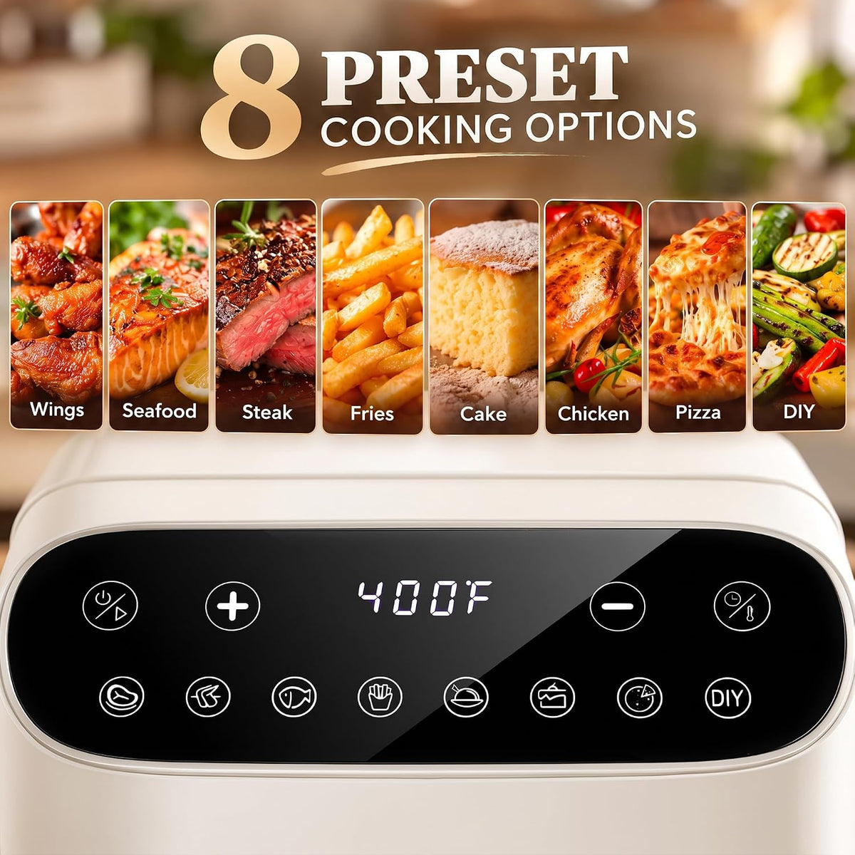 Kismile 5QT Glass Air Fryer, 8-in-1 Non Toxic AirFryer