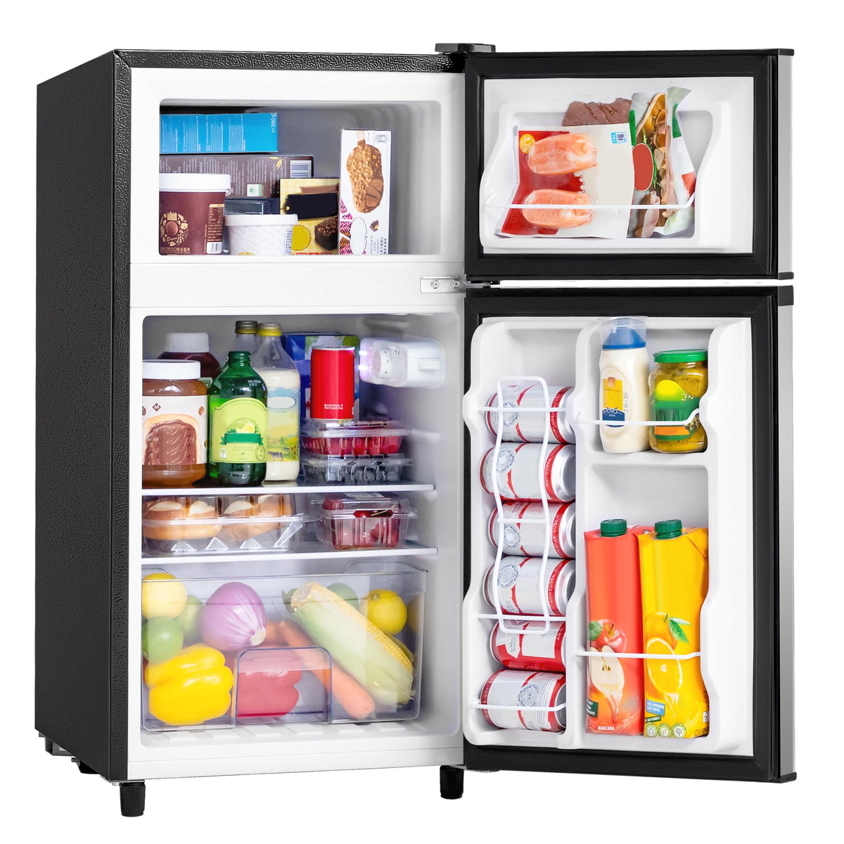 4.5 Cu.Ft Mini Fridge Freezer for Dorm/Office, 2-Door, Quiet