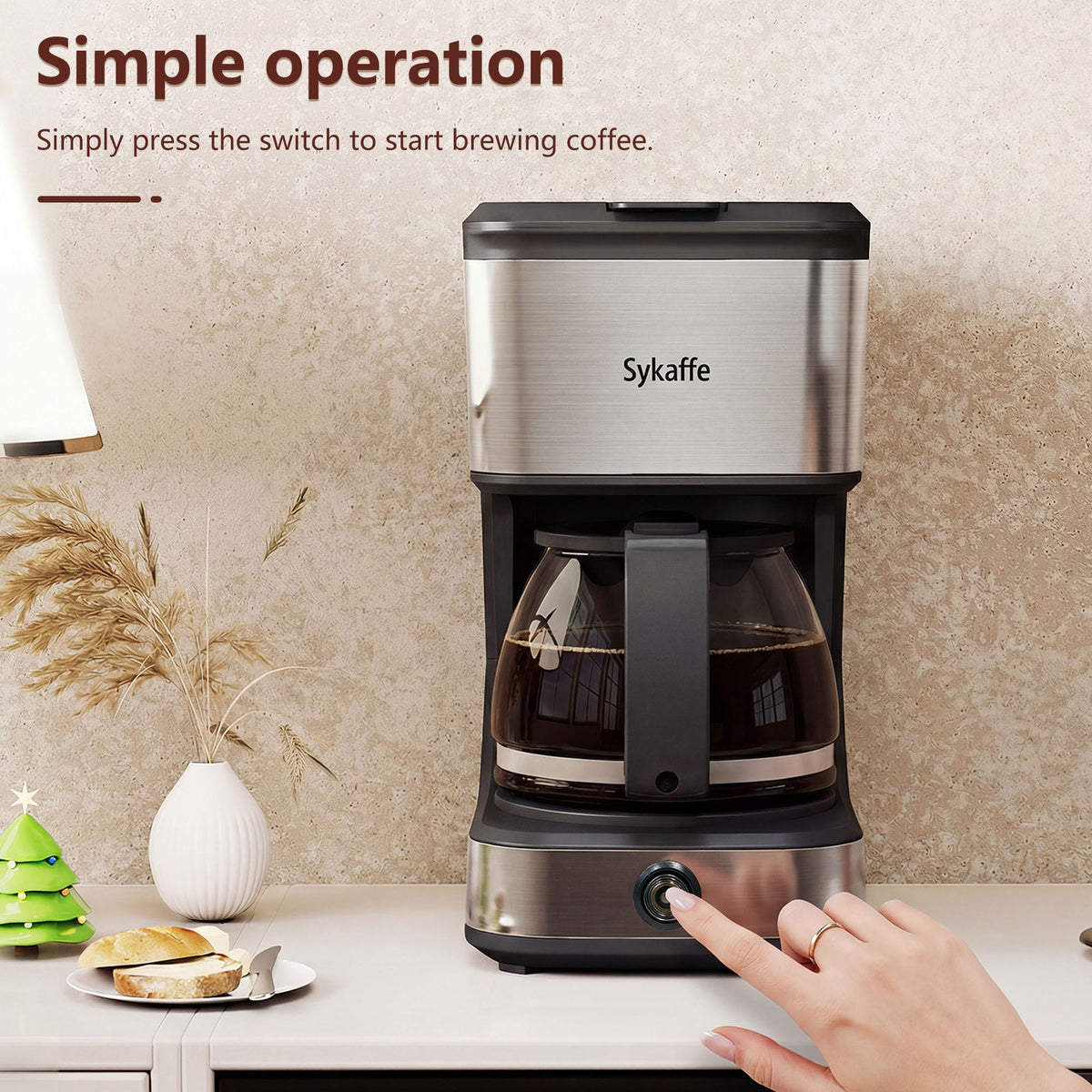 Single Serve Coffee Maker, KCup & Ground Coffee, 6-14 Oz Brew Sizes