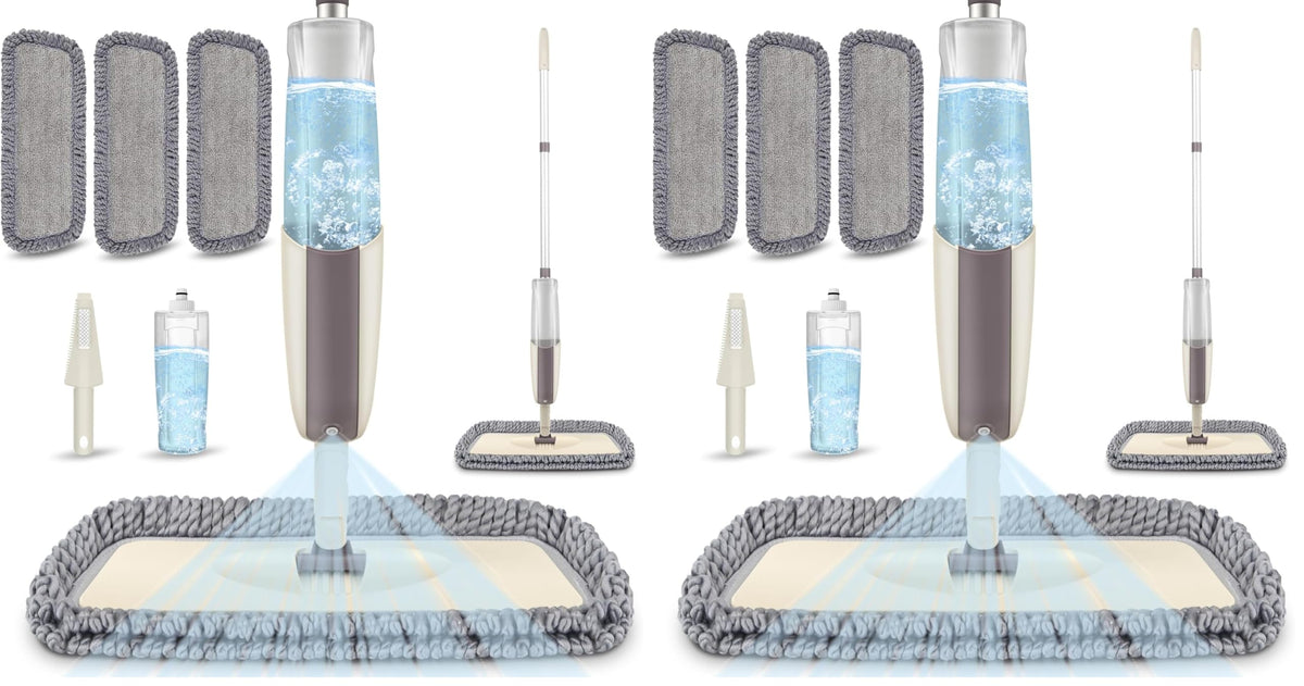 Spray Wet Mops for Floor Cleaning: Hardwood Floor Mop Refillable Dust Mop