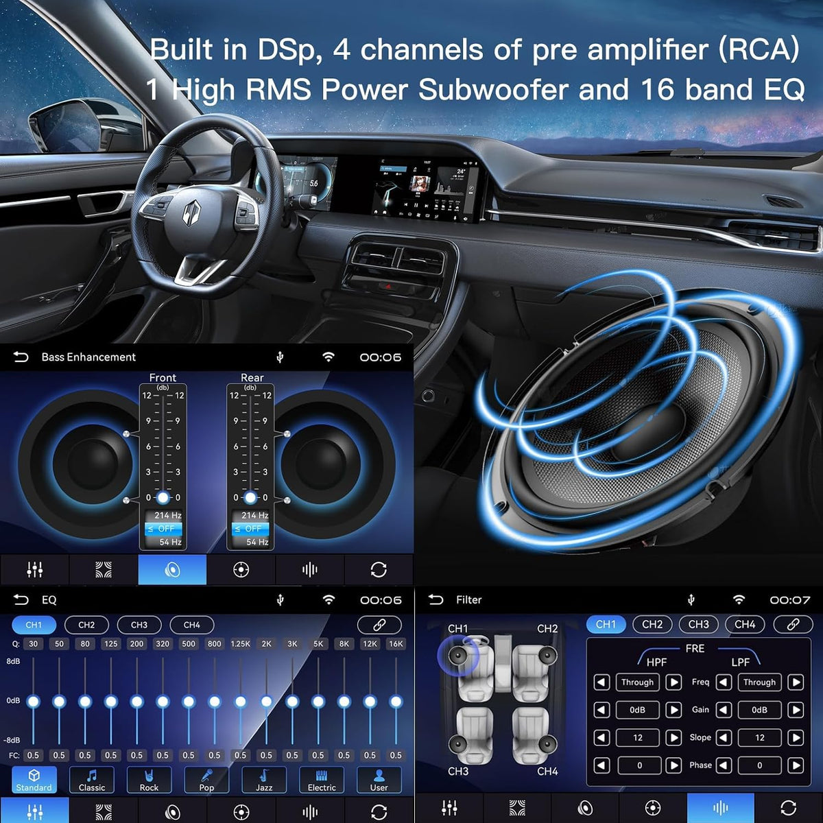7" Double Din Car Stereo, Wireless CarPlay & Android Auto