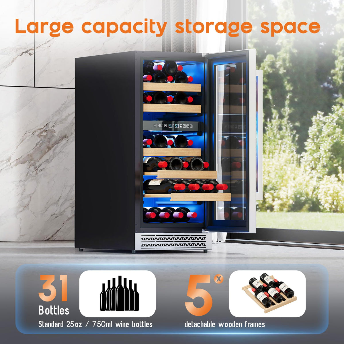 Albott 24 Inch Outdoor Beverage Fridge, 5.0 Cu.Ft Beverage Refrigerator