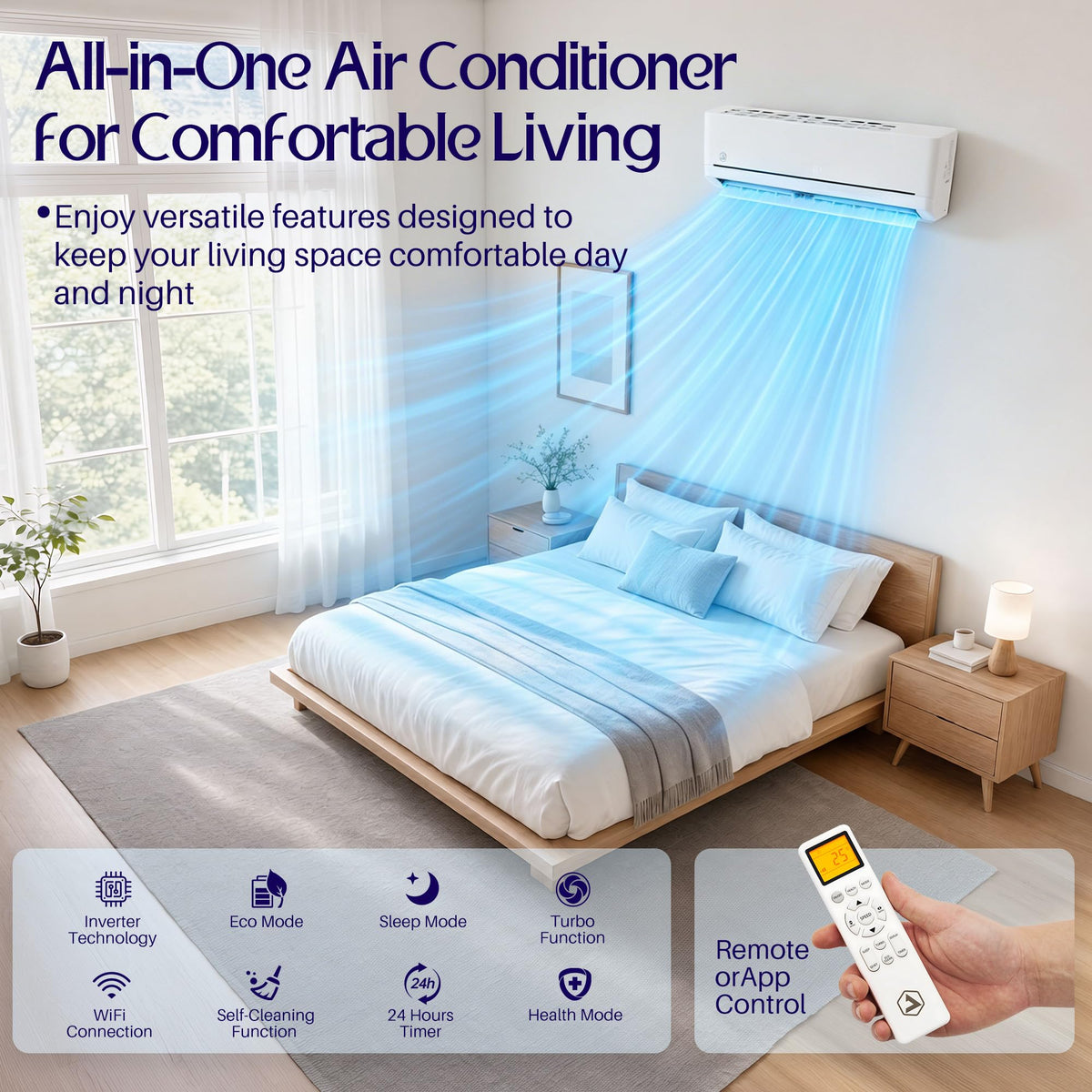 Albott 12,000 BTU Mini Split Air Conditioner and Heater SEER2 18, 115V