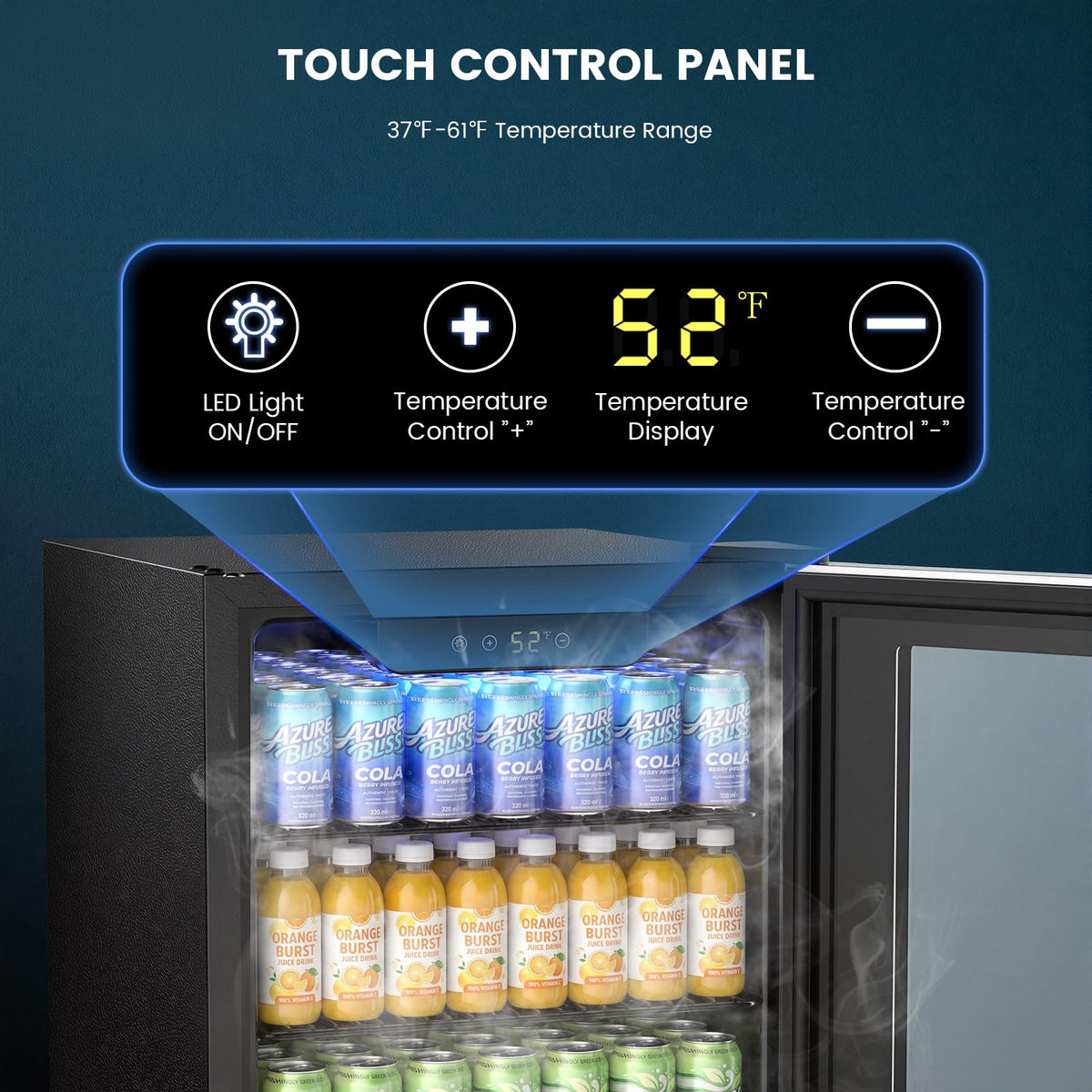 Electactic Mini Fridge 130 Can Beverage Refrigerator Cooler, 3.2 Cu.Ft Drink Fridge forSoda Wine Beer, Digital Temperature Control Cooler for Home, Dorm, Bar