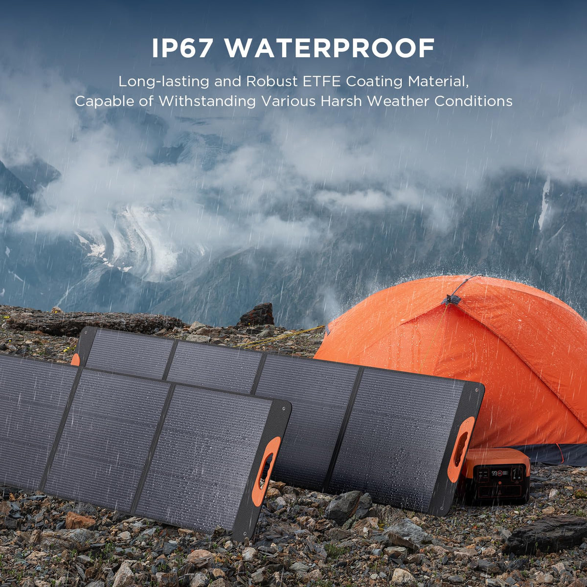 ZOUPW 100W Portable Solar Panel for Power Station,23.5% Efficiency Mono Foldable Solar Charger for Jackery 300/Ecoflow River/Anker/Bluetti,IP67 Waterproof for Camping RV Off-Grid Emergency Power