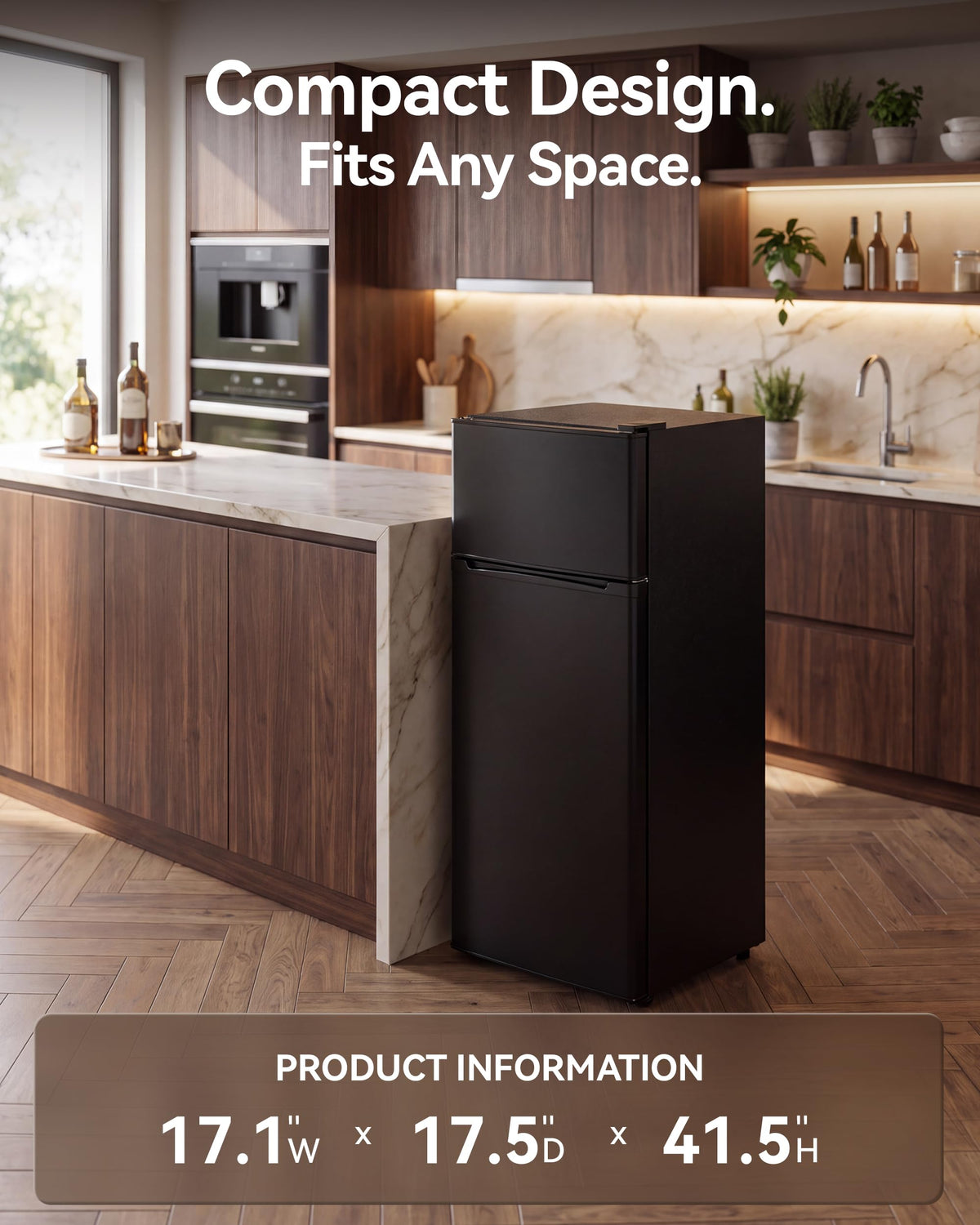 4.5 Cu.Ft Mini Fridge Freezer for Dorm/Office, 2-Door, Quiet