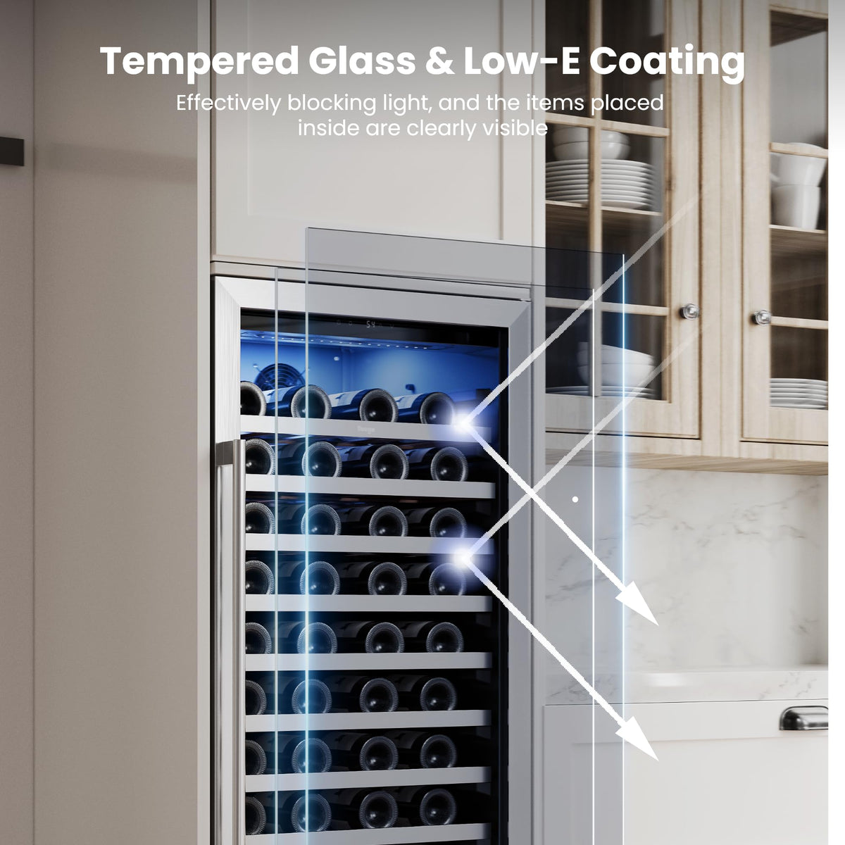 Yeego 24 Inch Dual Zone Wine Fridge with 52 Bottle