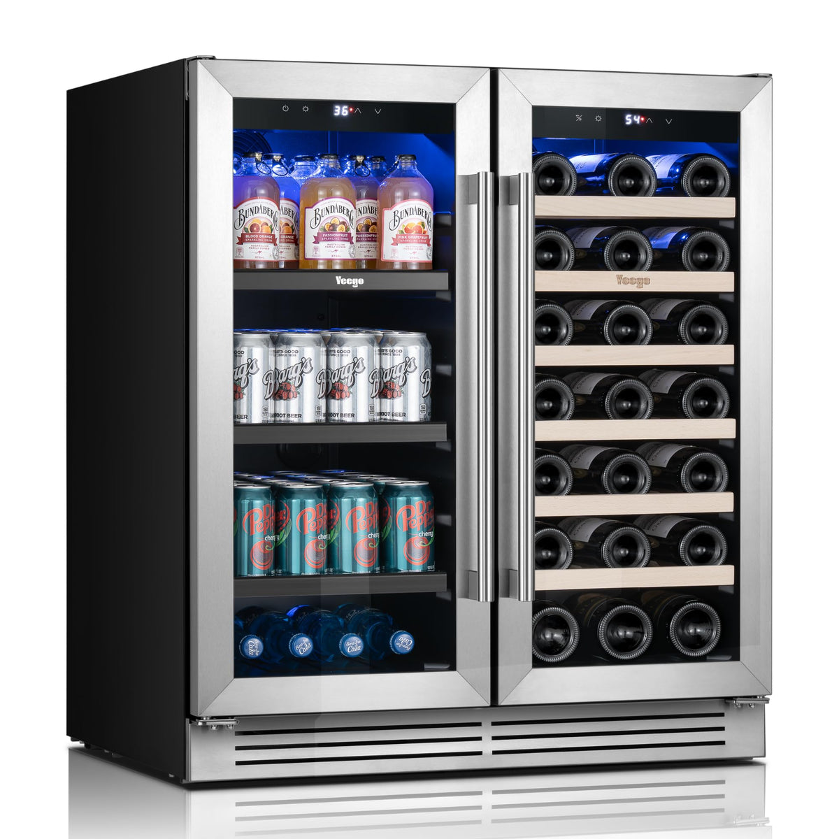 Yeego 24 Inch Dual Zone Wine Fridge with 52 Bottle