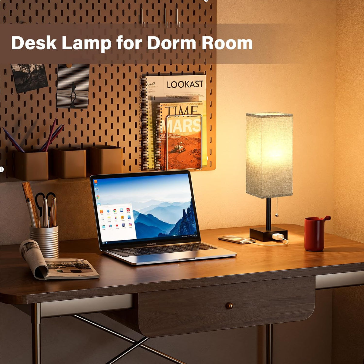 Fenmzee Bedside Lamp for Bedroom Set of 2 - Small Table Lamp for Nightstand