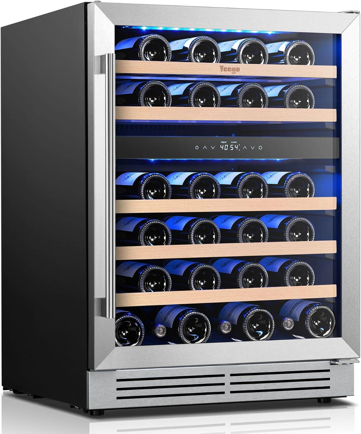 Yeego 24 Inch Dual Zone Wine Fridge with 52 Bottle