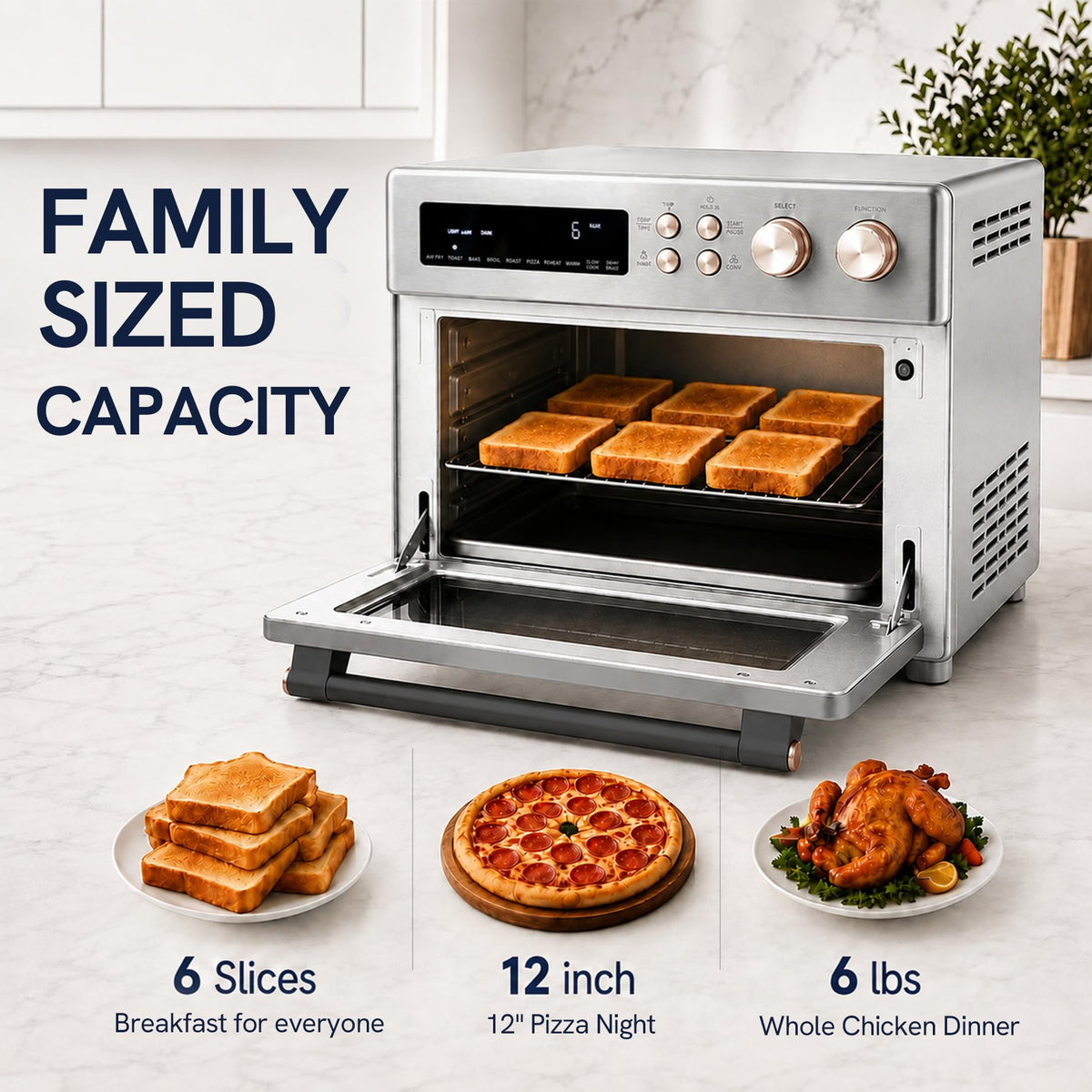 VAL CUCINA 26.3 QT Infrared Air Fryer Toaster Oven Combo, 10-in-1