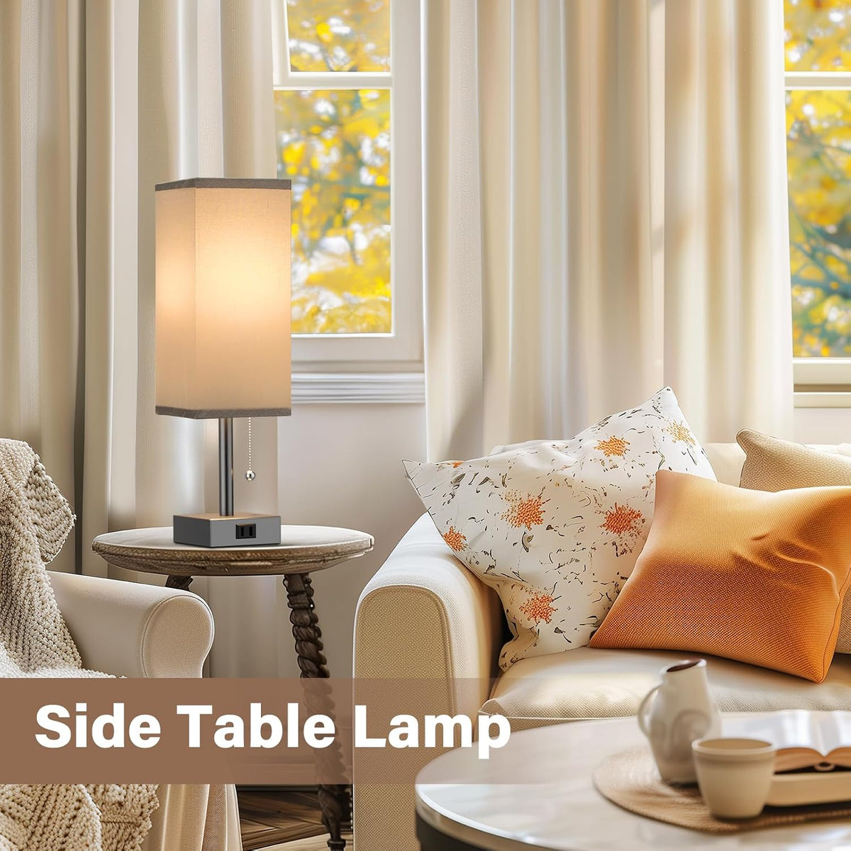 Fenmzee Bedside Lamp for Bedroom Set of 2 - Small Table Lamp for Nightstand