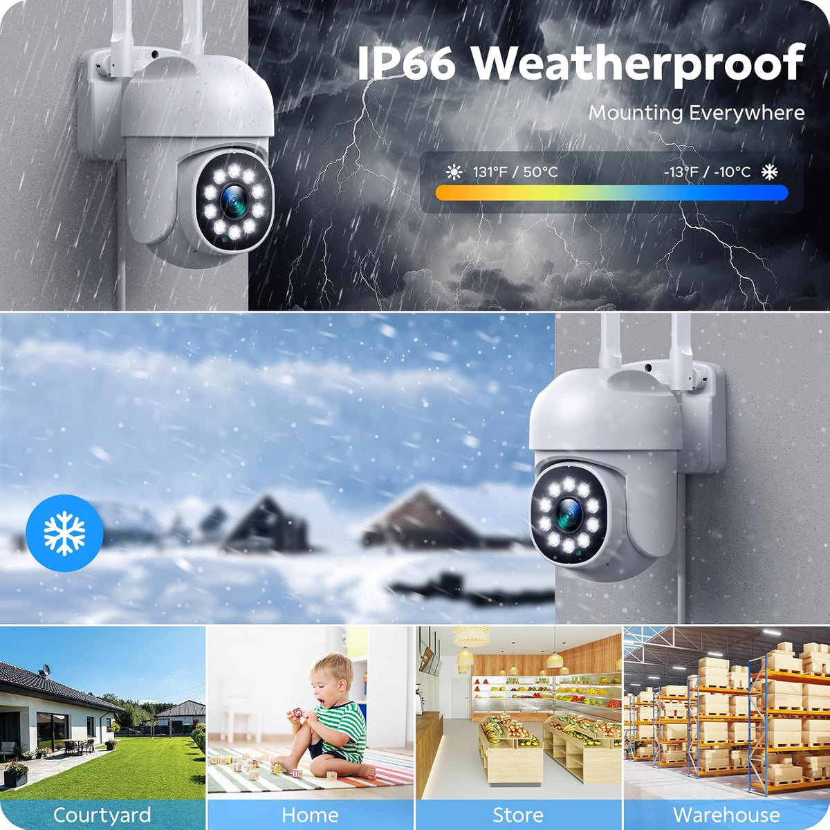 CAMCAMP Home Security Camera System Wireless Outdoor WiFi 5G 24/7 Recording