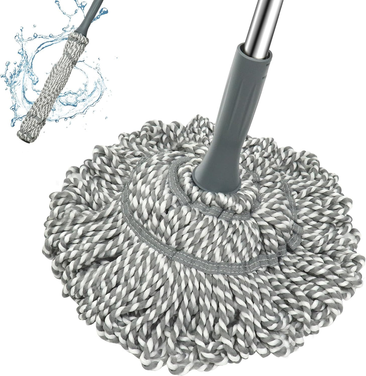 Self Wringing Mop Easy Squeeze Twist Mop,Gray