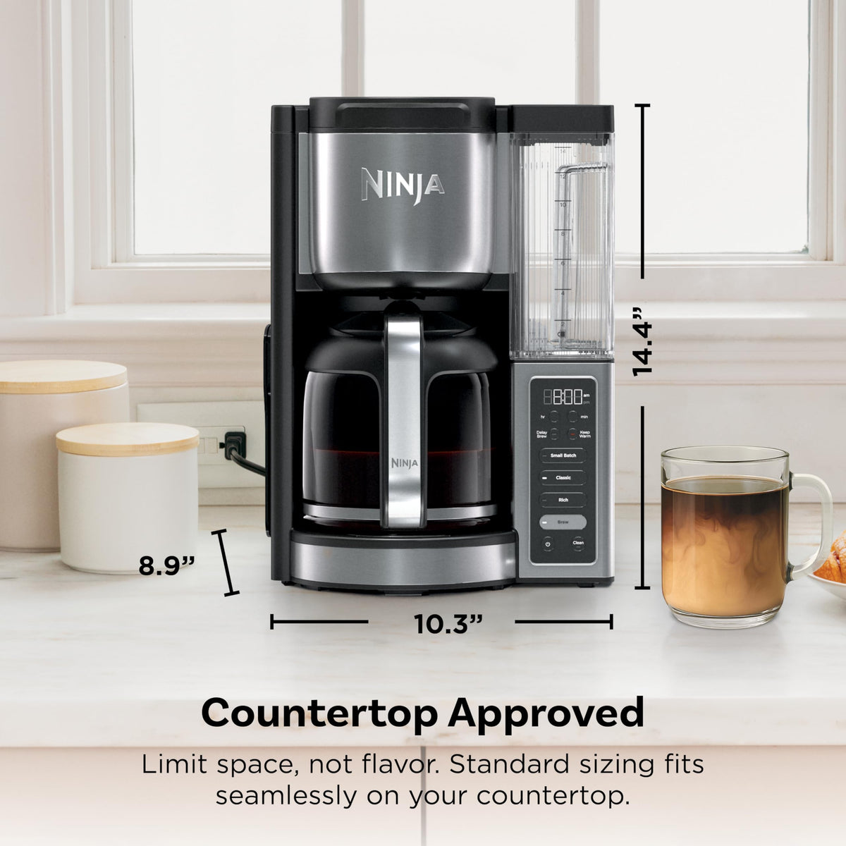 Ninja Fresh Brew Coffee Maker, 12 Cup Glass Carafe, Stainless Steel, CE251