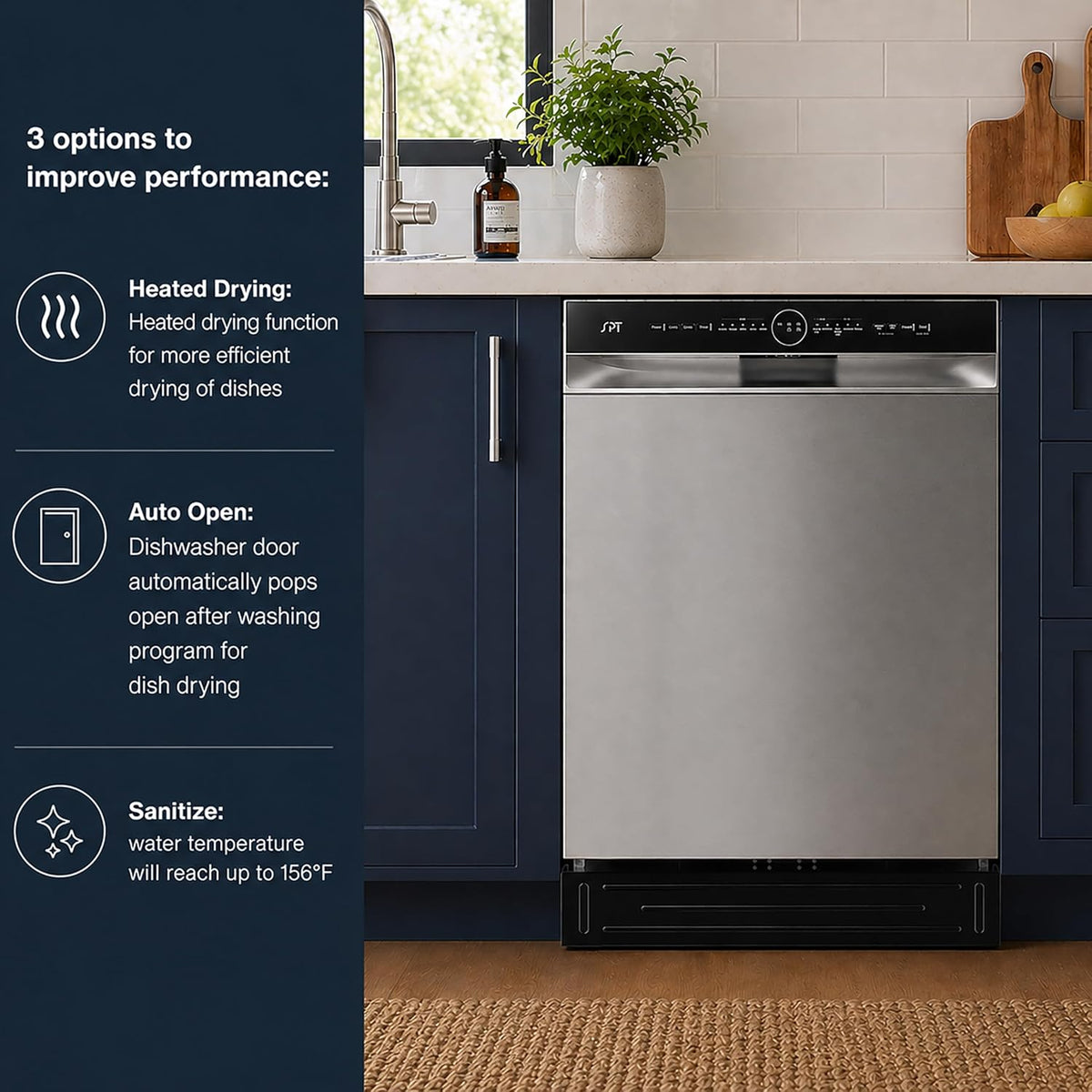 SD-6505SS: 24″ Built-In Stainless Steel Tall Tub Dishwasher w/Smart Wash System, Heated Drying & ENERGY STAR – Stainless Steel