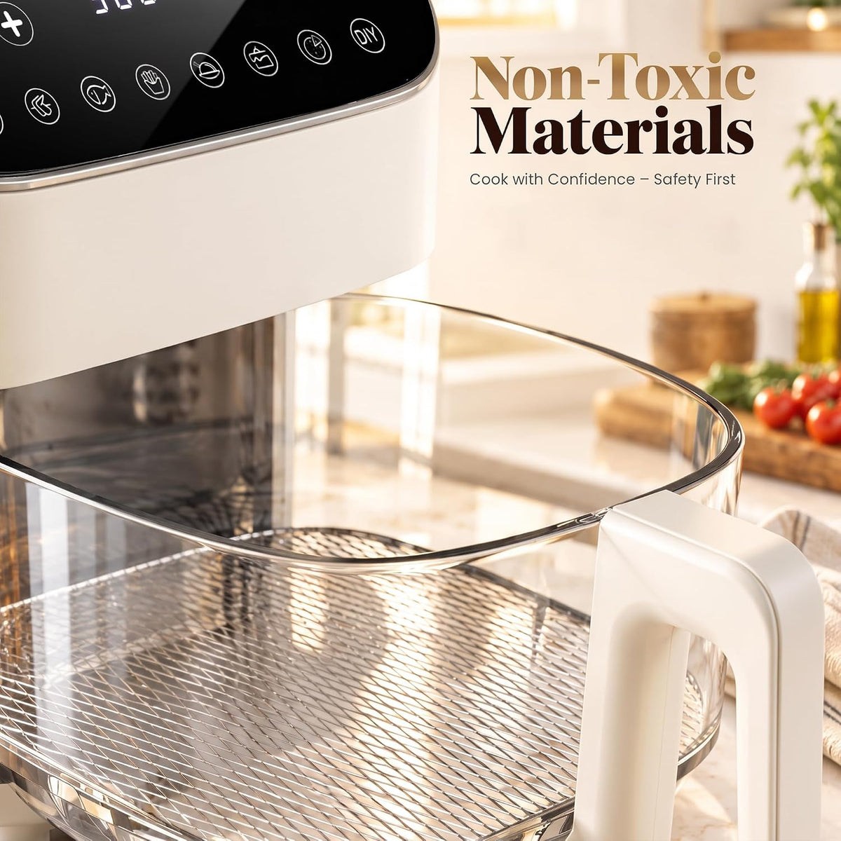 Kismile 5QT Glass Air Fryer, 8-in-1 Non Toxic AirFryer