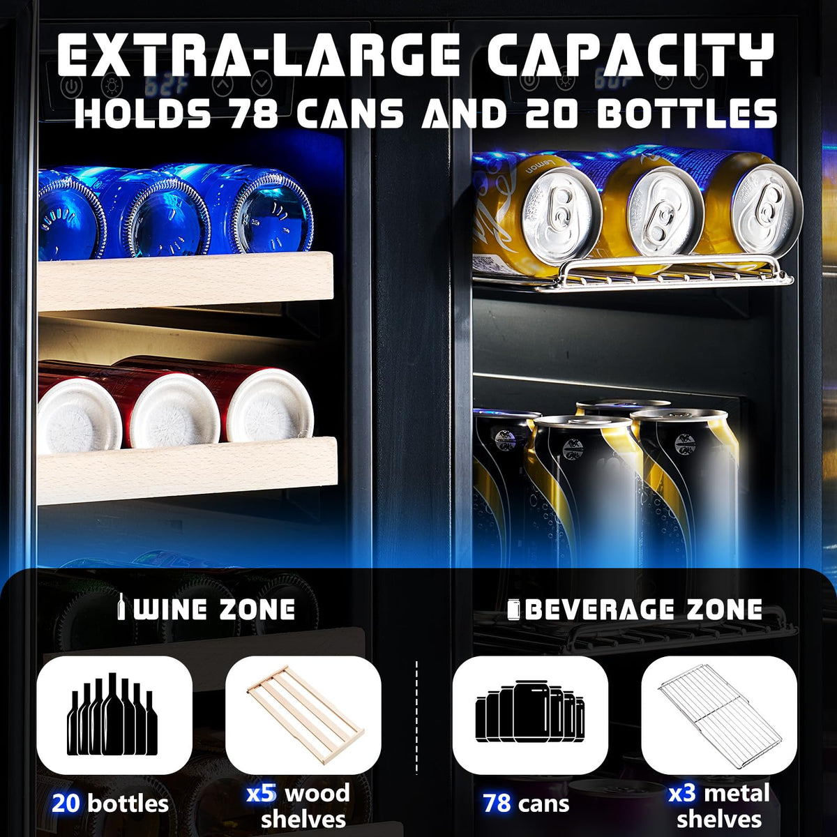 Albott 24 Inch Outdoor Beverage Fridge, 5.0 Cu.Ft Beverage Refrigerator