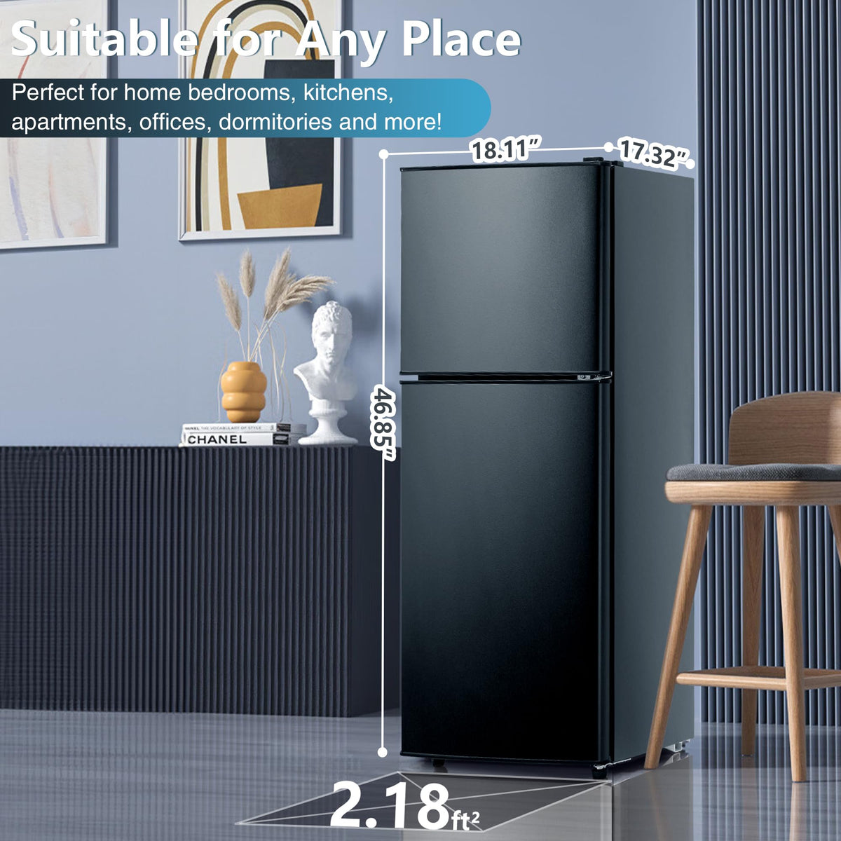 Mini Fridge with Freezer, 3.2 cuft Small Refrigerator, Compact Refrigerator