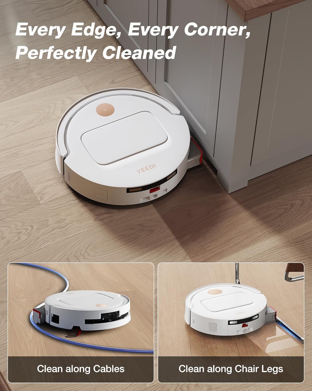 Yeedi by ECOVACS M14 Plus Robot Vacuum and Mop, OZMO Roller Mopping, White