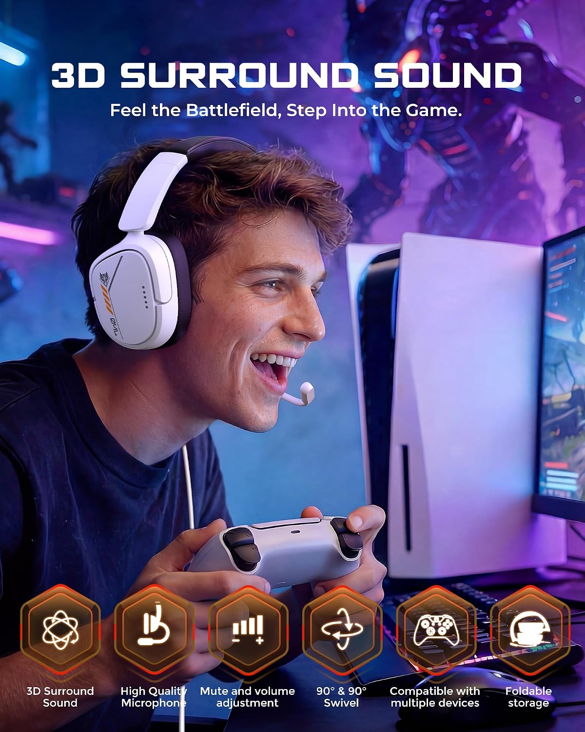 NUBWO HG04L Gaming Headset for Xbox Series X|S/Xbox One, PS5/PS4, Switch