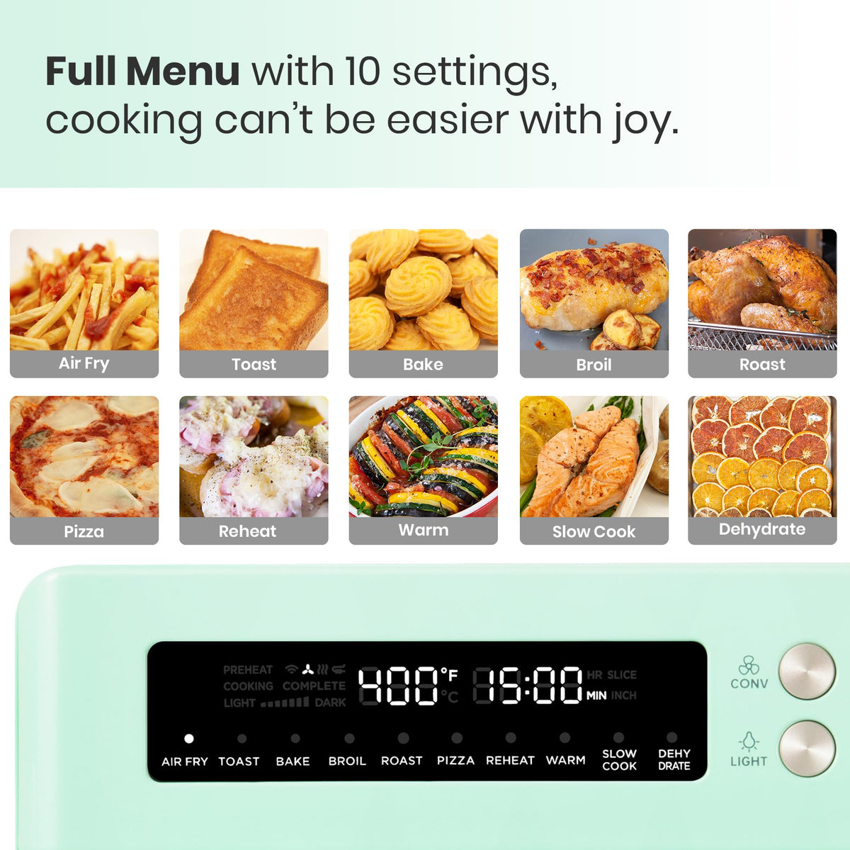 VAL CUCINA 26.3 QT Infrared Air Fryer Toaster Oven Combo, 10-in-1