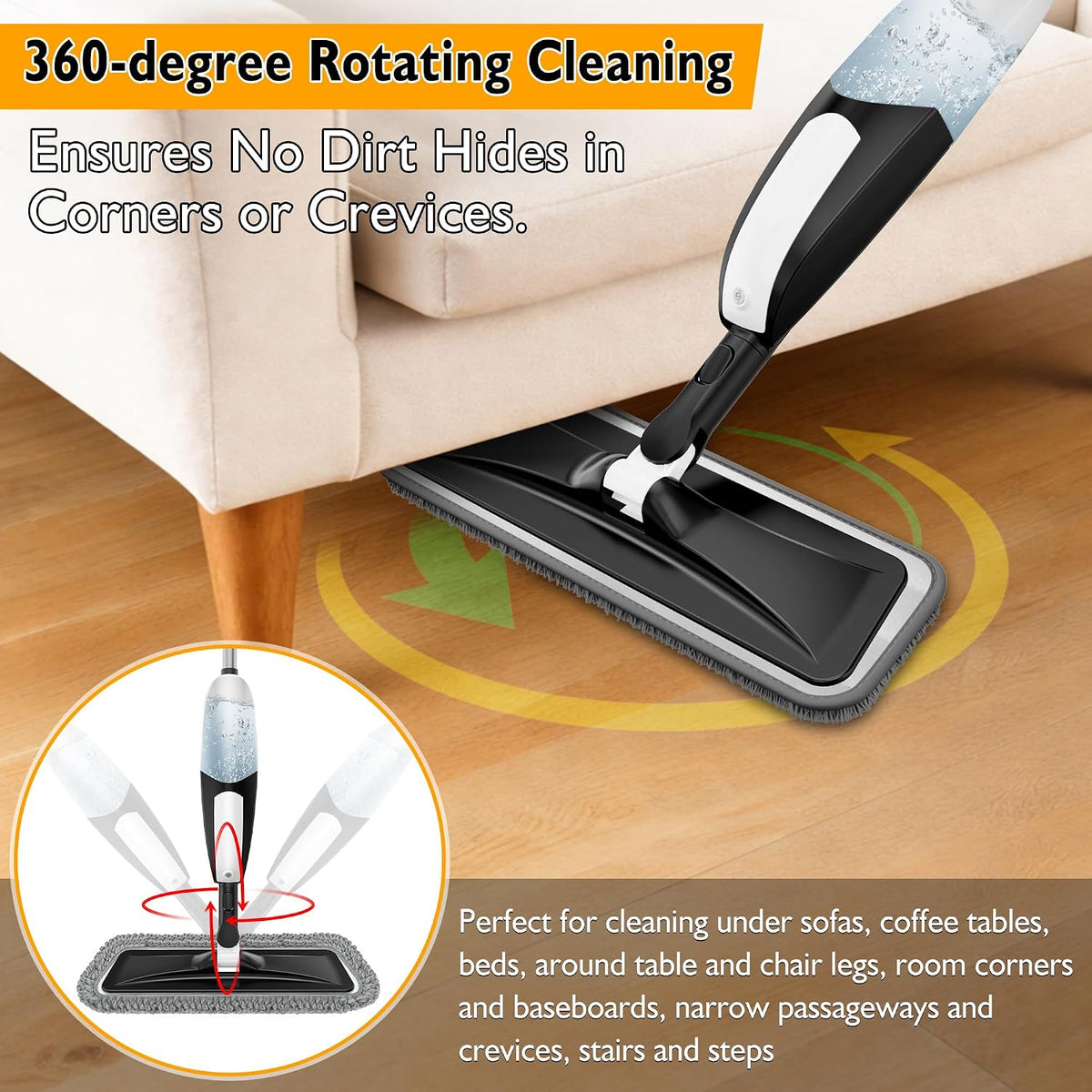 Spray Mop for Floor Cleaning: Microfiber Wet Dry Mops with 3 Washable Pads