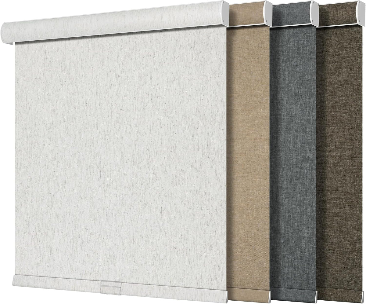 Boolegon Blackout Roller Shades for Windows, Beige, Custom Size