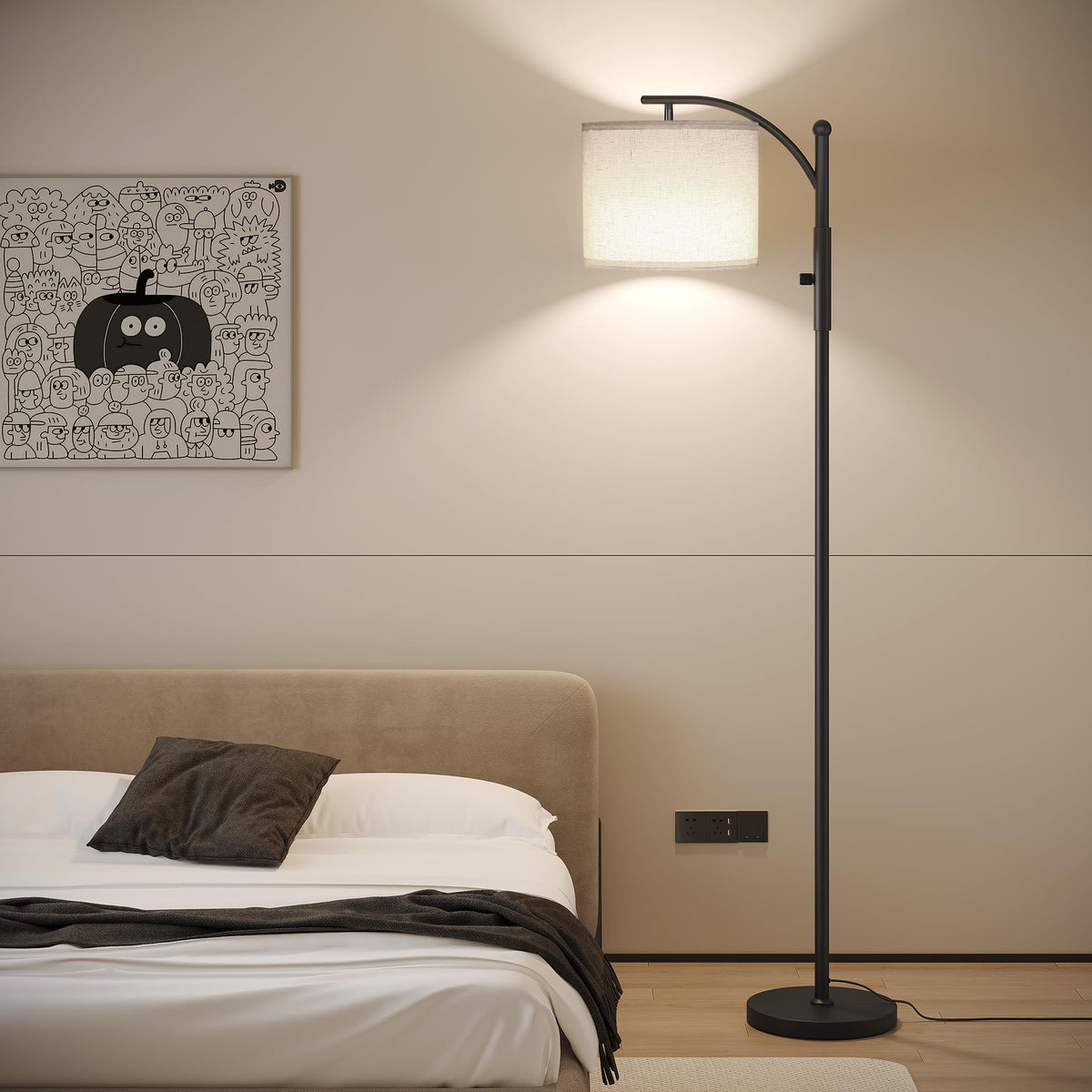 SUNMORY Arc Floor Lamp, Modern Floor Lamp with 3 Color Temperatures Bulb