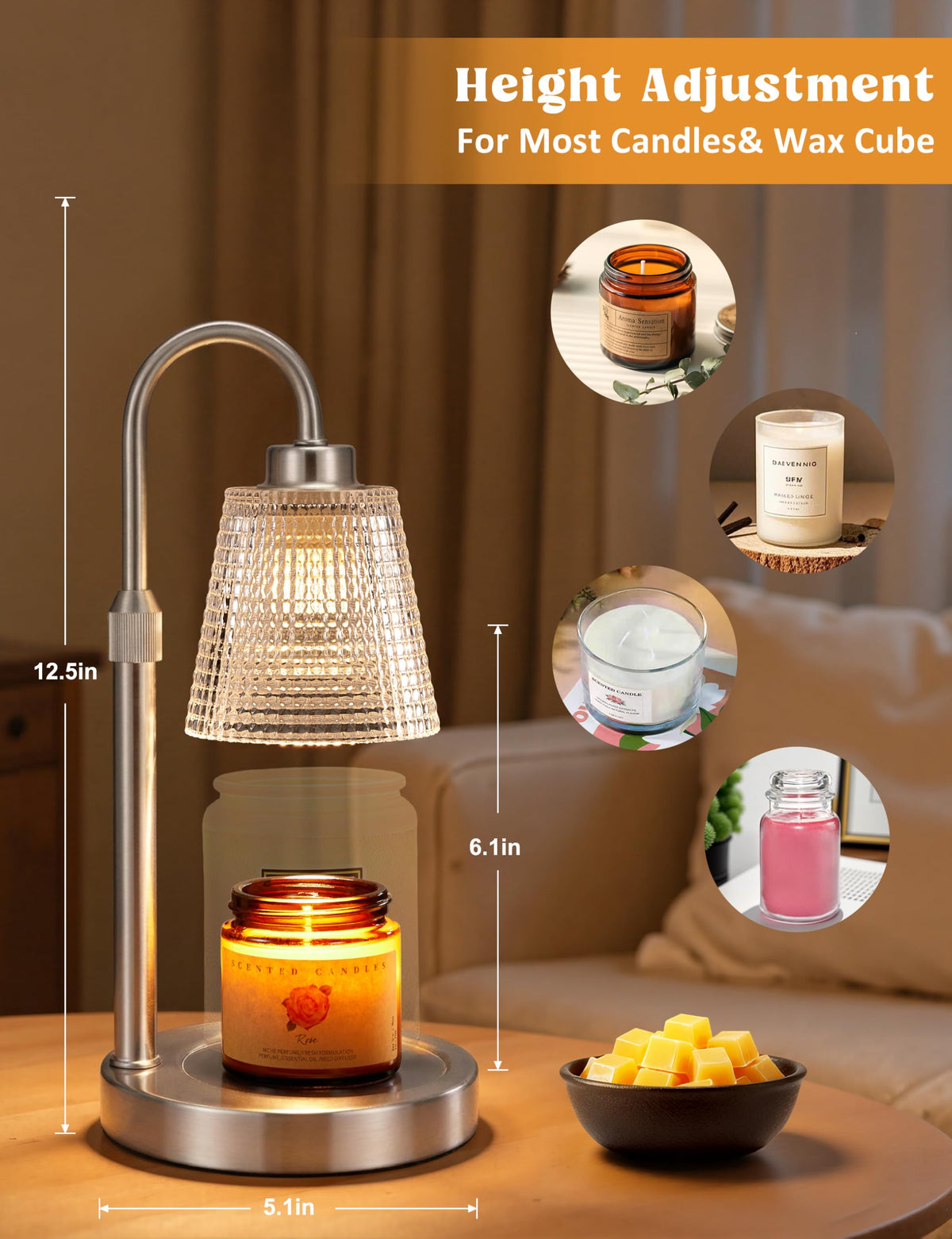 Innqoo Candle Warmer Lamp with Timer Home Decor Birthday Gifts for Women