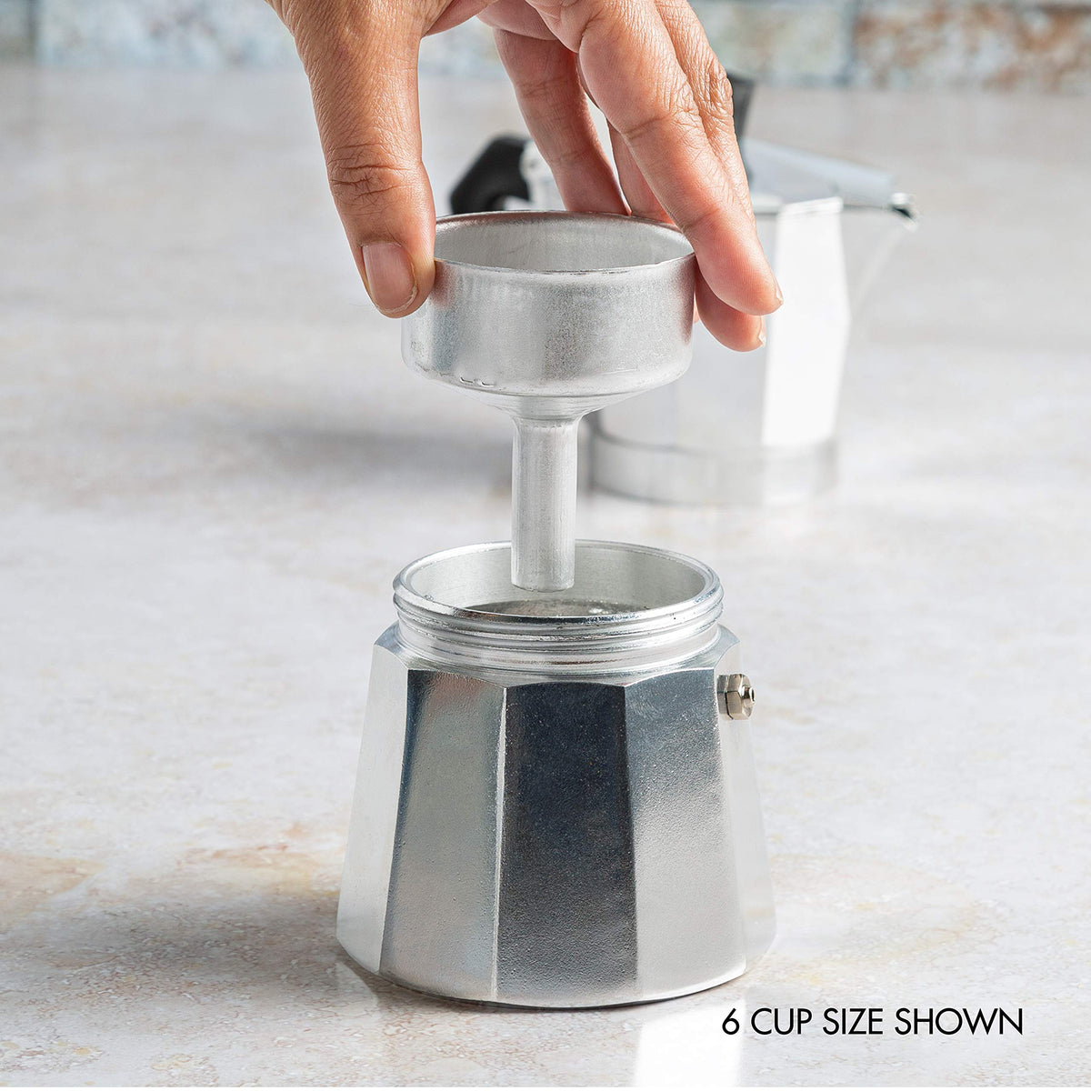 Primula Classic Stovetop Espresso and Coffee Maker, Moka Pot for Italian and Cuban Café Brewing, Greca Coffee Maker, Cafeteras, 9 Espresso Cups, Silver