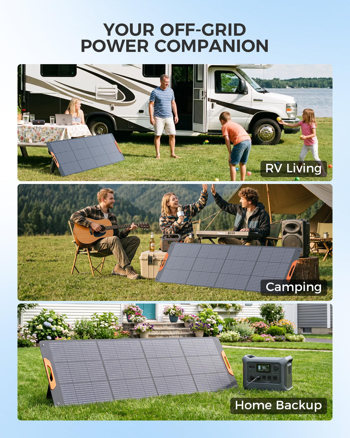 ZOUPW 100W Portable Solar Panel for Power Station,23.5% Efficiency Mono Foldable Solar Charger for Jackery 300/Ecoflow River/Anker/Bluetti,IP67 Waterproof for Camping RV Off-Grid Emergency Power
