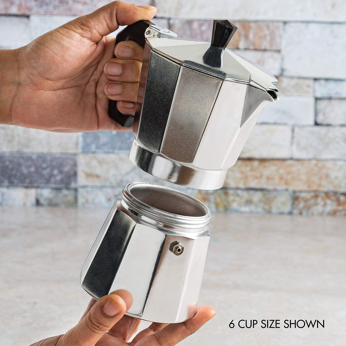 Primula Classic Stovetop Espresso and Coffee Maker, Moka Pot for Italian and Cuban Café Brewing, Greca Coffee Maker, Cafeteras, 9 Espresso Cups, Silver