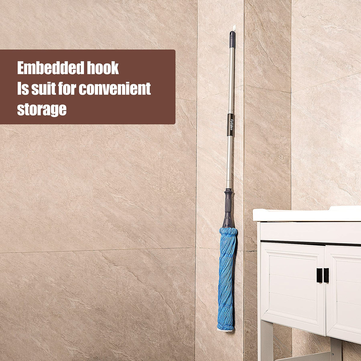 Eyliden Mop with 2 Reusable Microfiber Heads, Easy Wringing Twist Mop