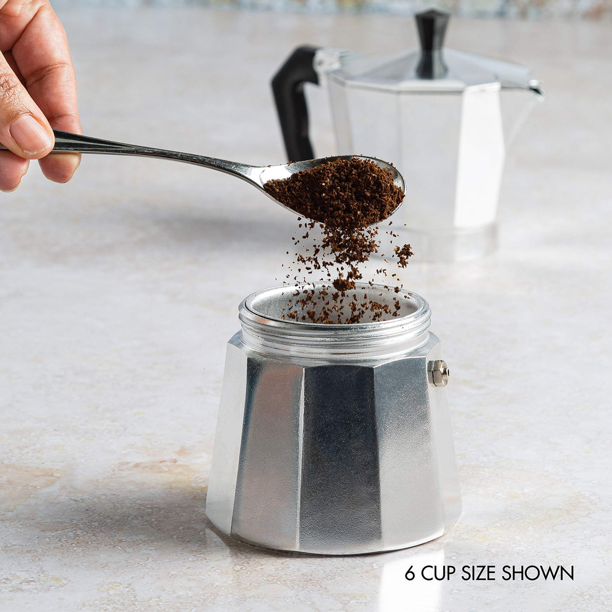 Primula Classic Stovetop Espresso and Coffee Maker, Moka Pot for Italian and Cuban Café Brewing, Greca Coffee Maker, Cafeteras, 9 Espresso Cups, Silver