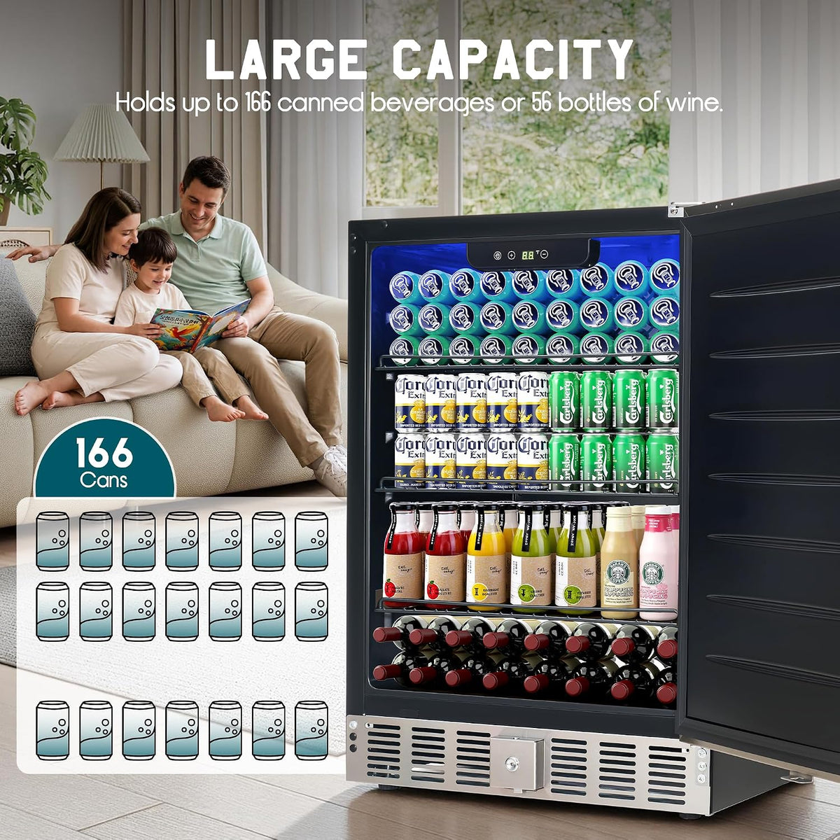 Albott 24 Inch Outdoor Beverage Fridge, 5.0 Cu.Ft Beverage Refrigerator