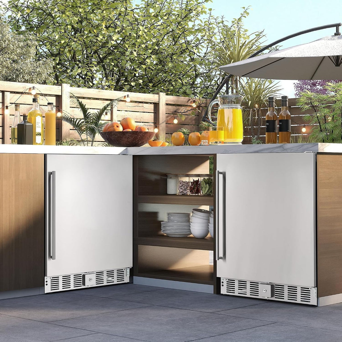Albott 24 Inch Outdoor Beverage Fridge, 5.0 Cu.Ft Beverage Refrigerator