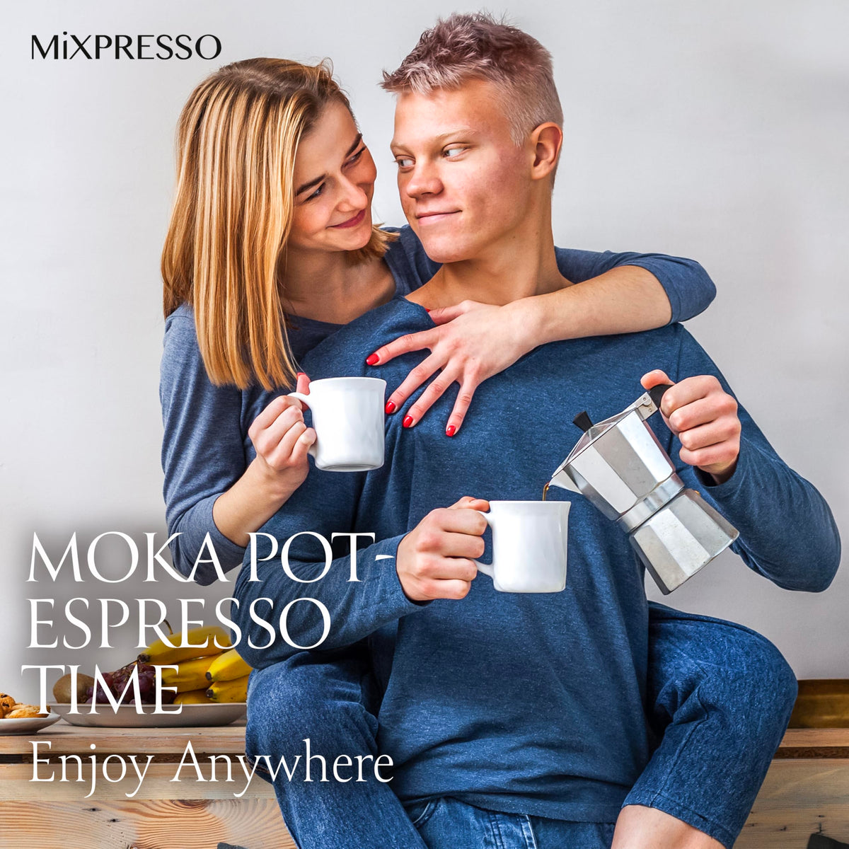 Mixpresso 3 Cup Moka Pot Stovetop Espresso Maker, Italian Cuban Coffee Pot