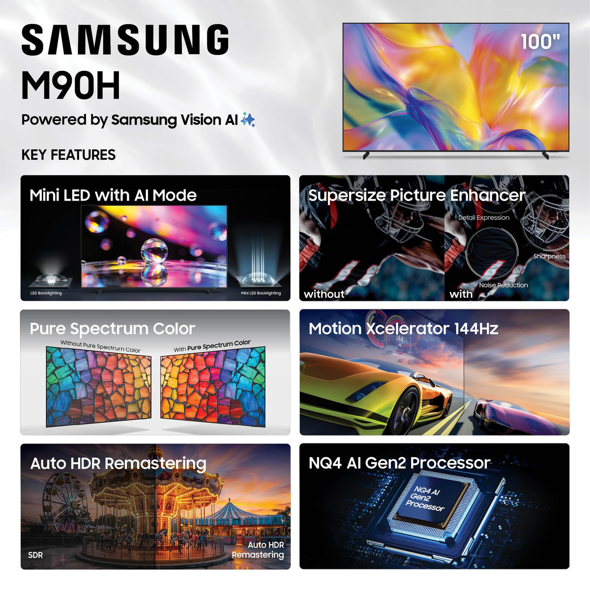 Samsung 65-Inch Class M80H Series, Mini LED, 4K, Smart TV, 2026 Model