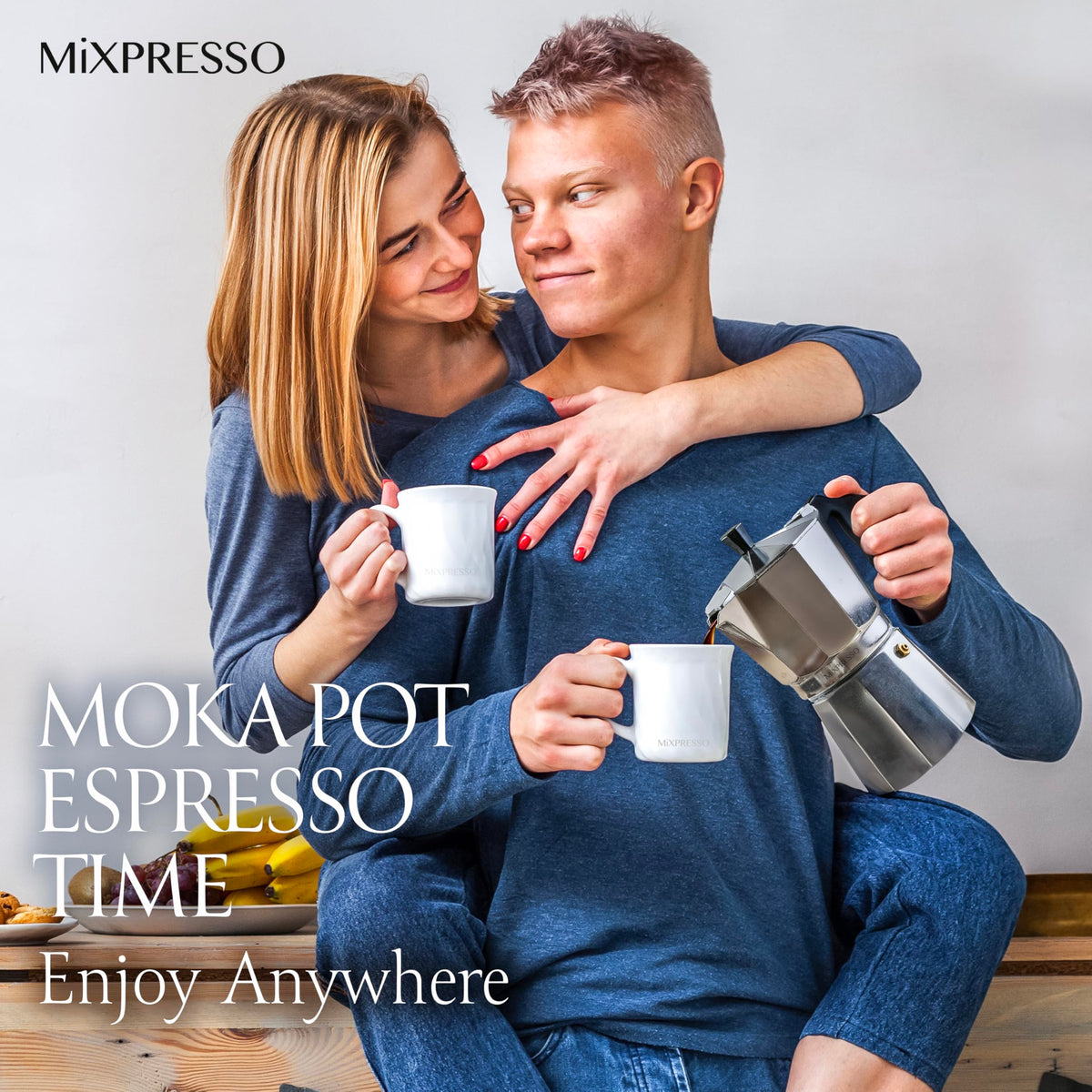 Mixpresso 3 Cup Moka Pot Stovetop Espresso Maker, Italian Cuban Coffee Pot