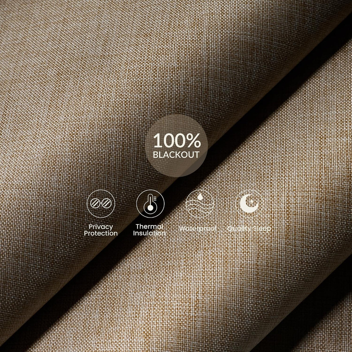Blackout Roller Shades for Indoor Windows, Beige, Custom Size