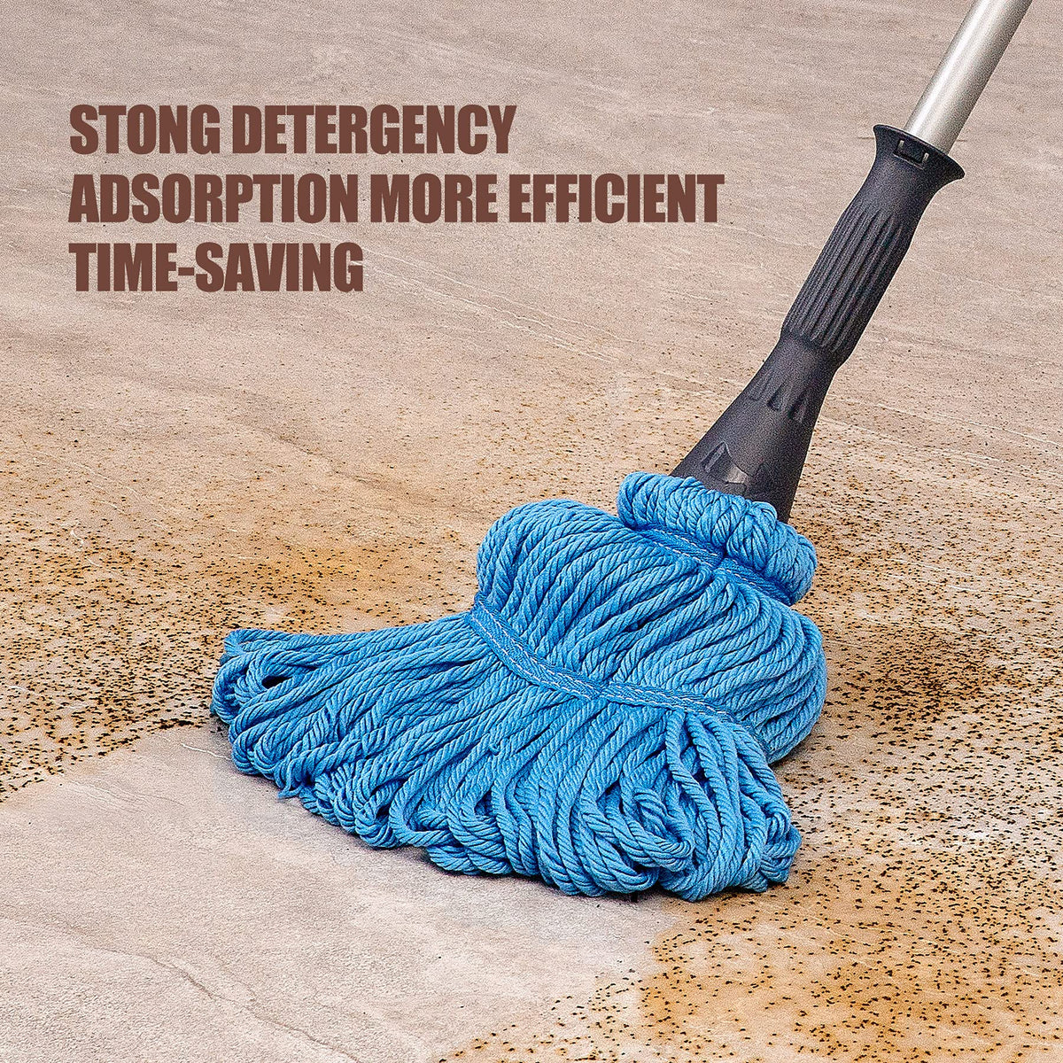 Eyliden Mop with 2 Reusable Microfiber Heads, Easy Wringing Twist Mop