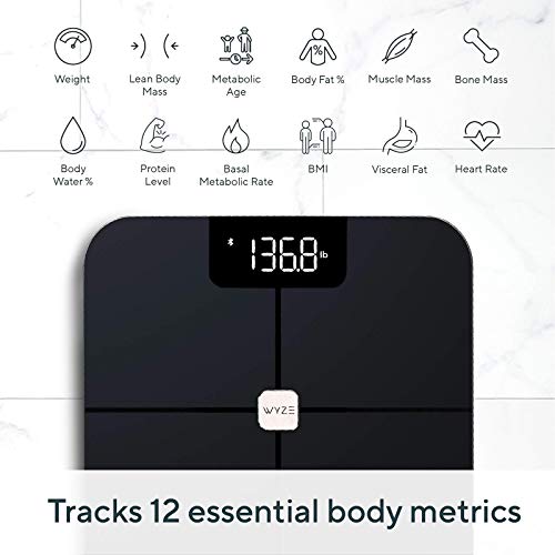 WYZE Smart Scale for Body Weight, Wireless Digital 1 Count (Pack of 1), Black