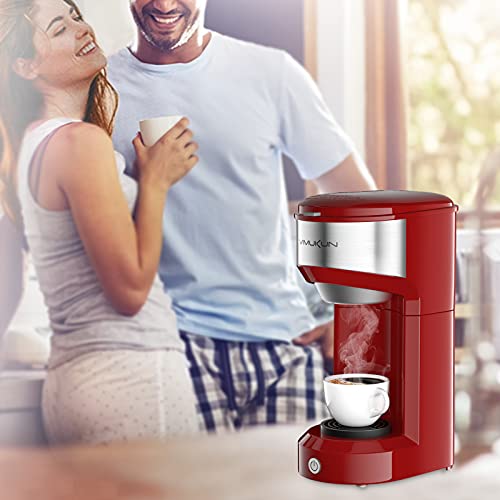 Single Serve Coffee Maker Brewer for K-Cup Red with Stainless Steel